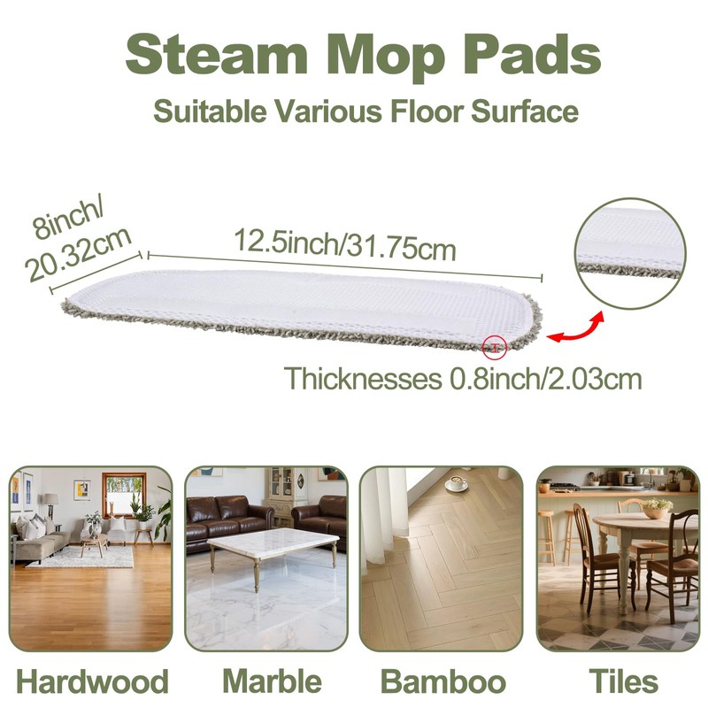 4 Pack Steam Mop Pads Compatible with GorFanty GF-6610B/GF-6610, Neugo