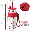 REBEAUQ 710ml Insulated Tumbler with Lid and Straw (Cherry)
