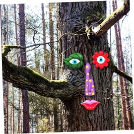 Ipetboom 1 Set Funny Tree Face Sculpture Intricate Outdoor Tree Decorations for Garden Wall Decor with Versatile Design for Personal Touch
