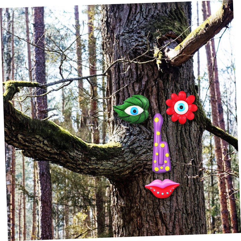 Ipetboom 1 Set Funny Tree Face Sculpture Intricate Outdoor Tree