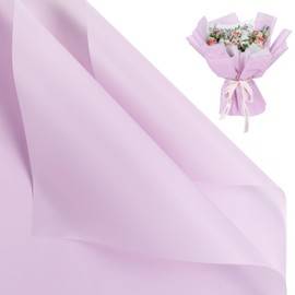 NESCCI 20 Sheet Flower Wrapping Paper - Waterproof Floral Bouquet Wrapping Paper, Florist Supplies Packaging Paper for Wedding Birthday Gift DIY (Light Purple)
