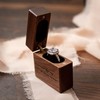 MUUJEE Slim Engagement Proposal Ring Box - Engraved Wooden Ring