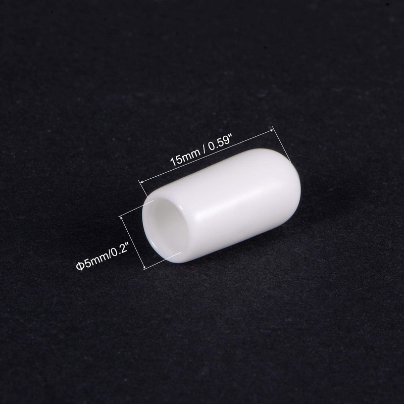 TA-VIGOR 100Pcs Rubber End Caps, 5mm ID Round Flexible Screw