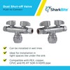 SharkBite Dual Shut Off Quarter-Turn Brass Ball Valve, 1/2 Inch