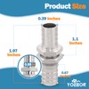 Metalwork 2 piezas 304 acero inoxidable Manguera Barb Fitting, Bulkhead