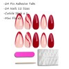 KTAABTR Red French Tip Press on Nails Medium Almond Shaped