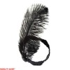 Roaring 20's Black Sequined Showgirl Flapper Headband with Feather