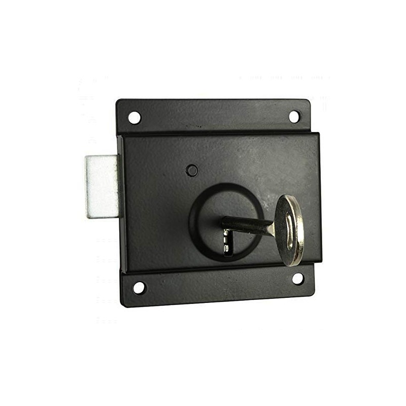 TIMCO Black Antique 4" Pressed Rim Lock - Surface Mounted