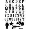 Alphabets Letters Cowboy Western Wall Stencil Silhouette Reusable no 37