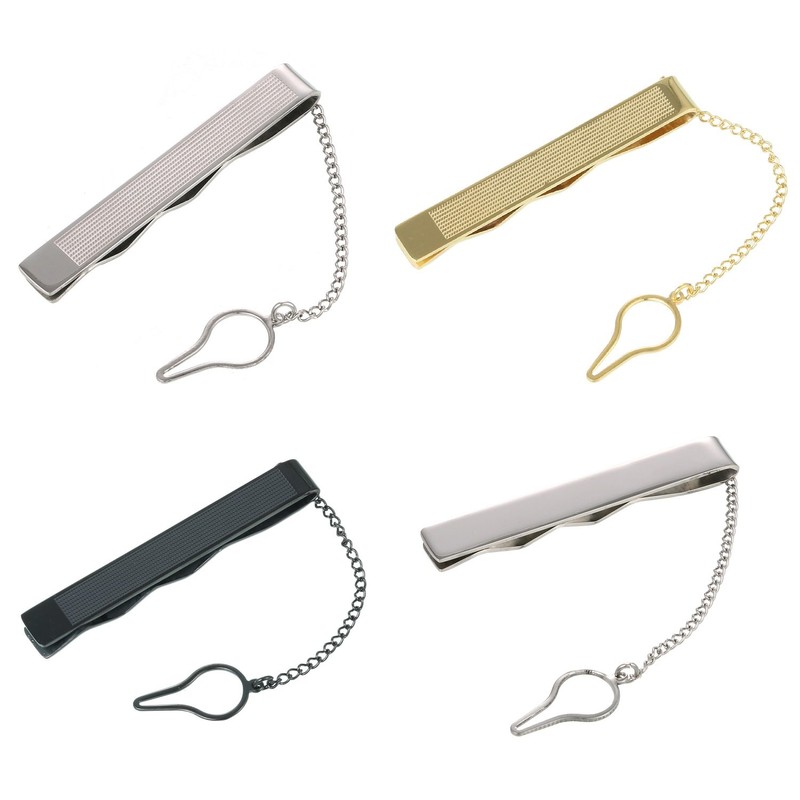 DonDon Men's Tie Clip Tie Pin Stainless Steel Gold patterned