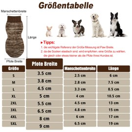 PETLOFT Non-Slip Dog Socks, Pack of 4 Indoor Non-Slip Dog Socks with Adjustable Removable Attachment Strap for Small Medium Dogs Cats Puppies Old Pets (XL, Light Brown Paw)