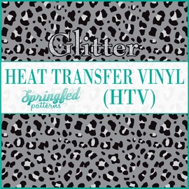 Black Leopard Spots Pattern #3 Glitter HTV 12x18 Sheet Heat Transfer Vinyl Cheetah Print