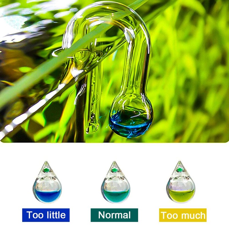 IAFVKAI Glass CO2 Drop Checker Aquarium Hang On CO2 Monitor