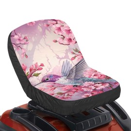 Tomeusey Hummingbird Flowers Lawn Mower Seat Cover Craftsman Lawn Mower Seat Waterproof Heavy Duty Tractors Seat Decor Accessories