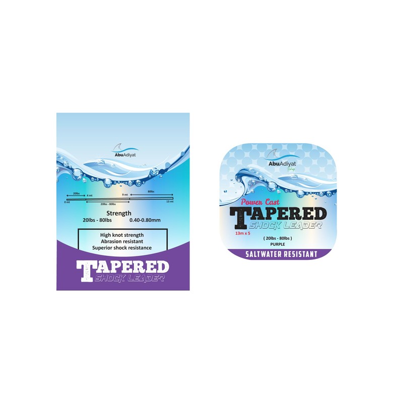 AbuAdiyat fishing Power CAST Tapered Shock Leader (13mX5) (Purple, 20-80lb)