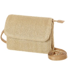 MINICAT Crossbody Purse Bulit in Wallet Small Crossbody Bags Pocketbooks for Women (Small, Grass Weaving Khaki)