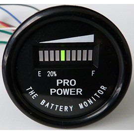 PRO12-48M ProPower's 48 Volt Battery Indicator, Meter for Golf Cart
