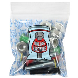 Dimebag Hardware Skateboard Mounting Nuts and Bolts 1" Phillips - Skateboard Truck Hardware - Lots of Colors (Rasta)