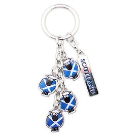 Scottish Coloured Cartoon Sheep keyring Bag Charm (Multi)