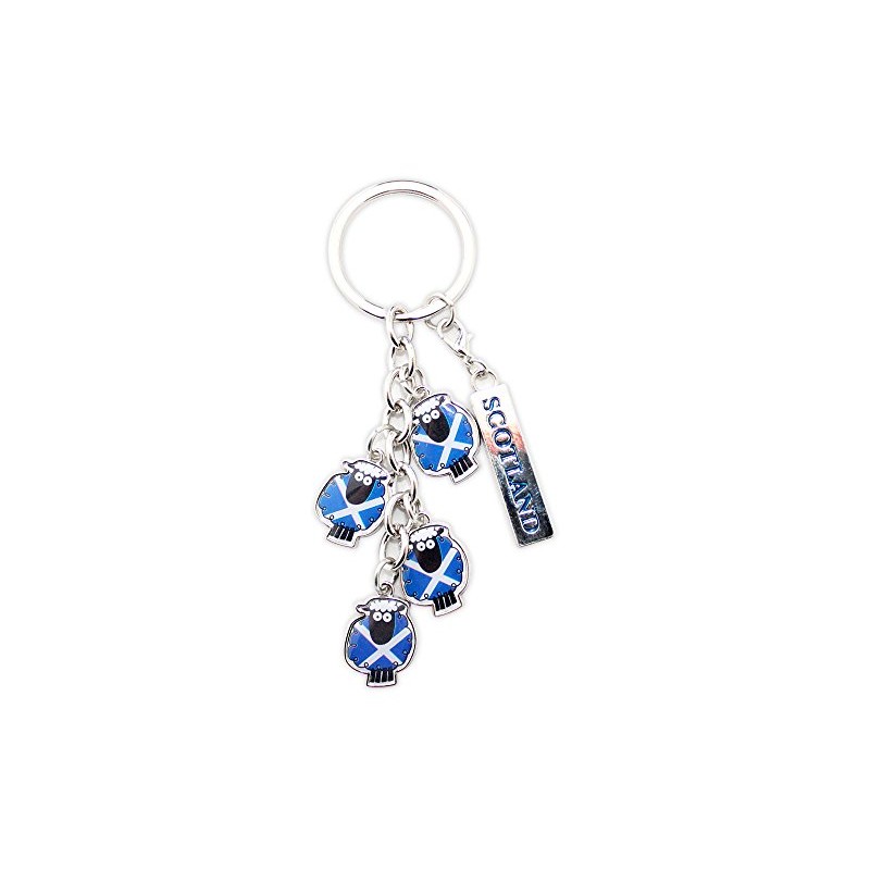Scottish Coloured Cartoon Sheep keyring Bag Charm (Multi)