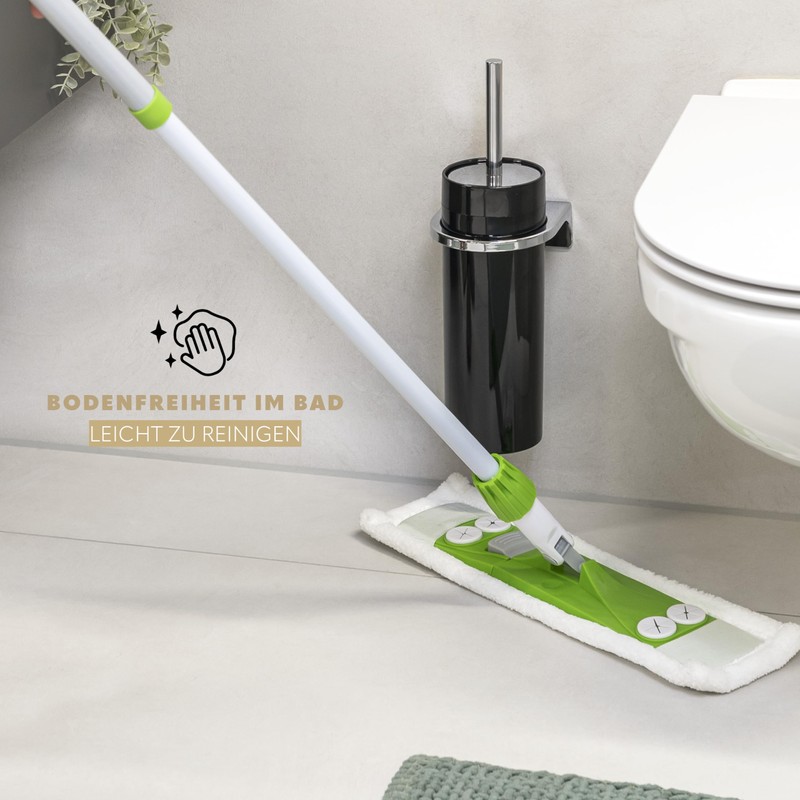 bremermann Savona Round Toilet Brush Holder with Wall Mount, Toilet