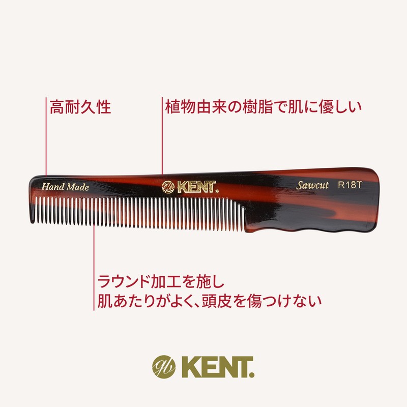 G.B.KENT Handmade Pocket Hair Comb Natural Origin British Royal Warrant