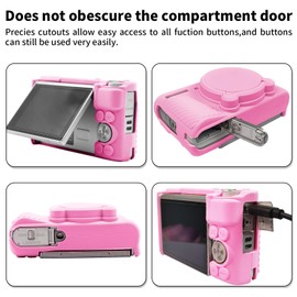 Easy Hood SX740 Camera Case, SX740 Camera Cover Silicone Sleeve Protective Case with Removable Lens Cover, Anti-scratch Soft Camera Body Skin for Canon PowerShot SX740/SX730 HS Camera,Pink