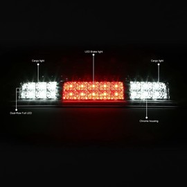 PIT66 LED 3rd Brake Light, Compatible with 04-08 Ford F-150 Lobo/Fit 07-10 Ford Explorer Sport Trac/Fit 06-08 Lincoln Mark LT Black Housing Clear Lens