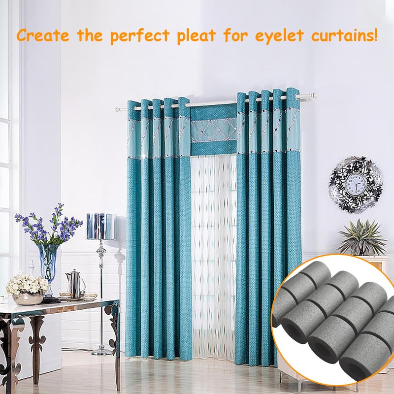 Curtain Spacers for Eyelet Curtains, 24 Pcs Black Curtain Separators,