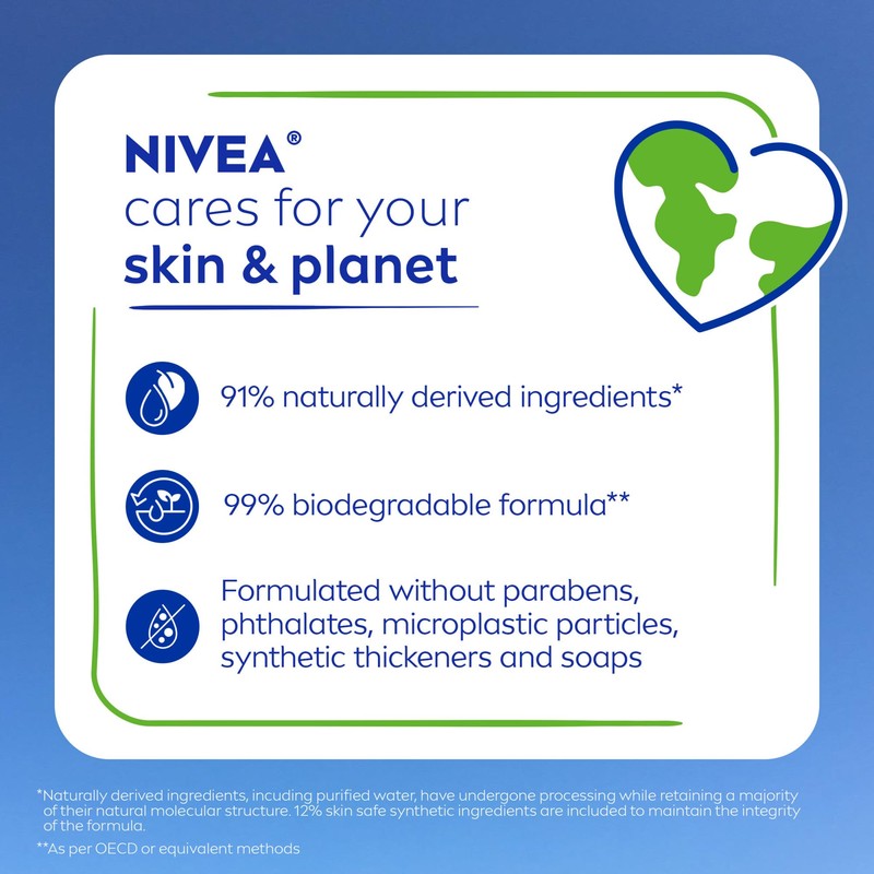 NIVEA Refreshing White Peach and Jasmine Body Wash, Multipack, 3