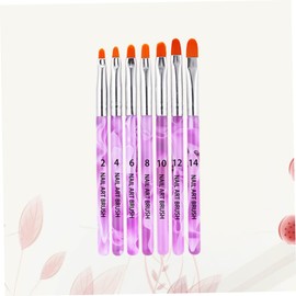 Ipetboom Professional Nail Art Brush Set 7pc Gel Nail Brush Art Tips Straight Tube Easy to Clean