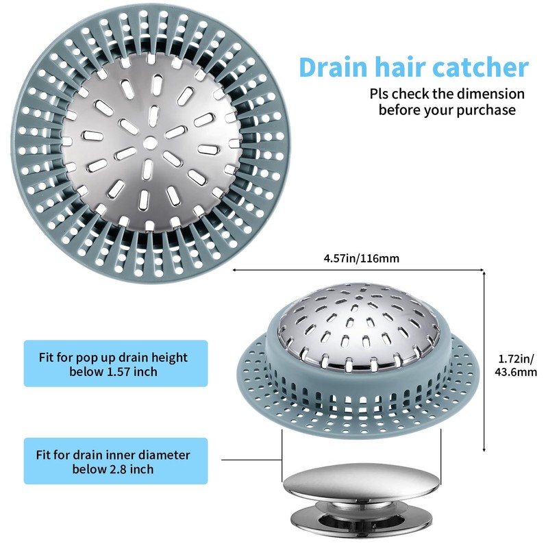 Shower Drain Hair Catcher, Shower Drain Cover, Bathtub Drain Hair