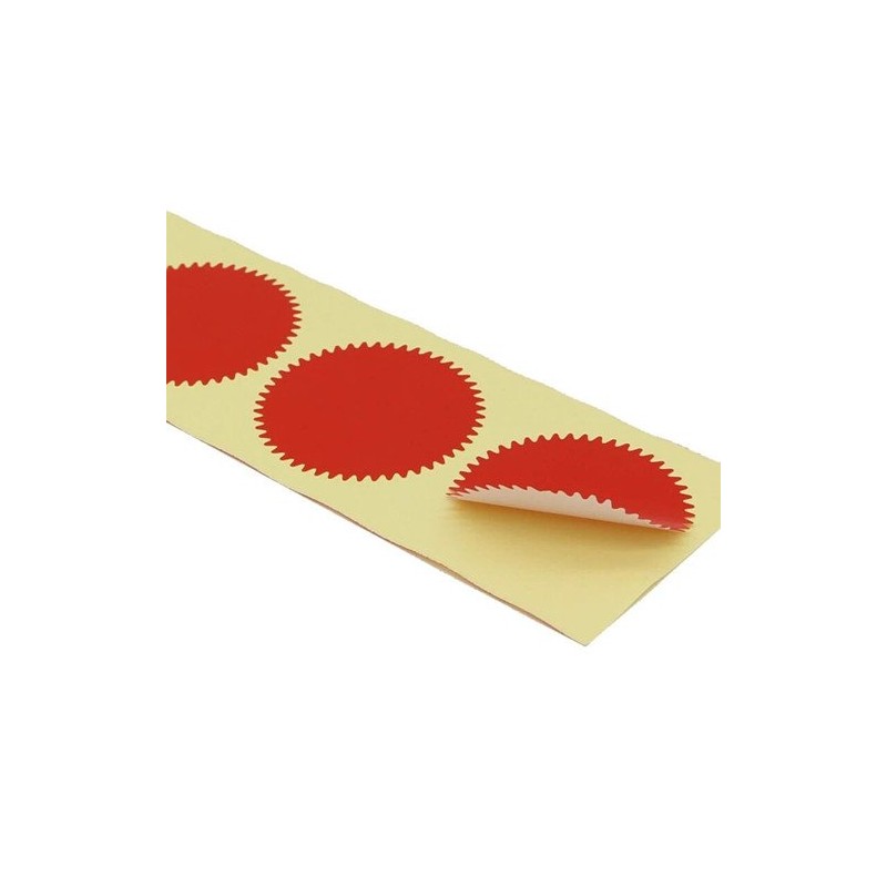 MDLG 100Pcs Blank Metallic Red Embossed Certificate Seals Stickers Scallop