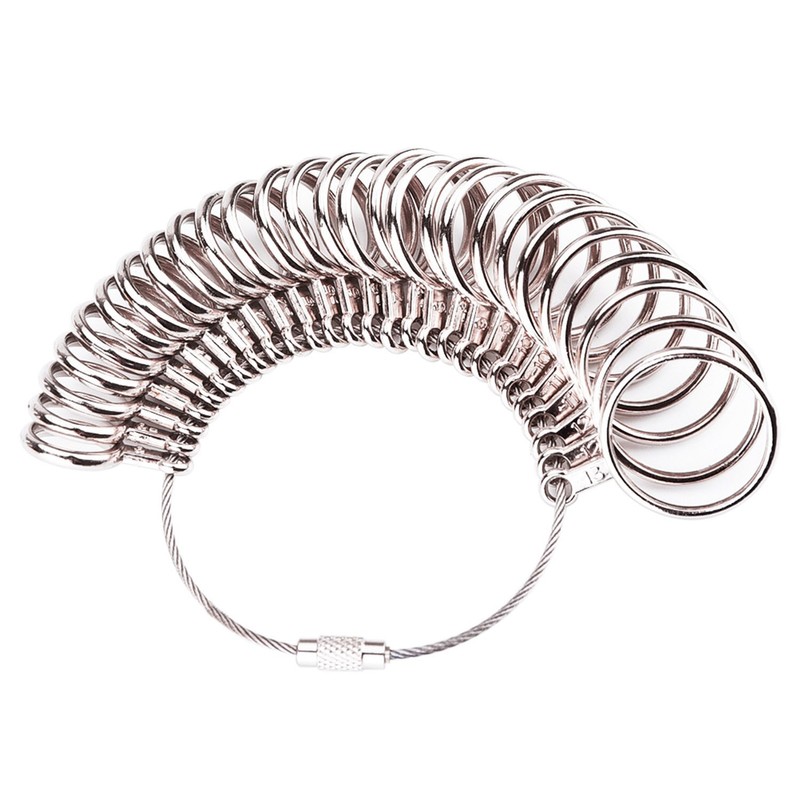 Mudder Stainless Steel Ring Gauges Finger Sizer Measuring Ring Tool,