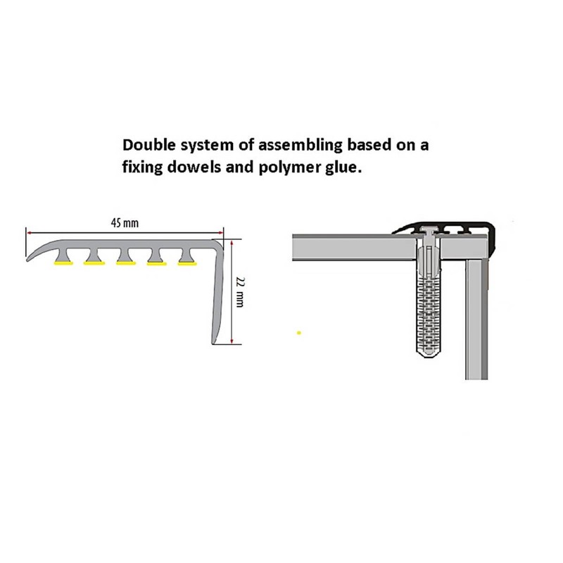 Cezar Stair Edge Profile, 1-13/16" W x 15/16" H x