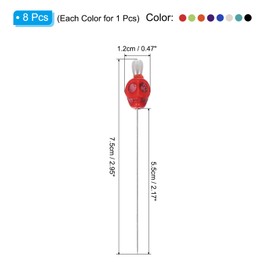 PATIKIL 3" Skull Sewing Pins, 8Pcs Steel Straight Pins with Skull Head for Fabric DIY Decoration Crafting Quilting Sewing Supplies, Multicolored