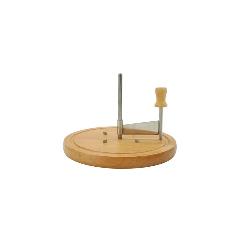 Fackelmann 56773 Cheese Slicer with Wooden Plate, Monk's Head Girolle,