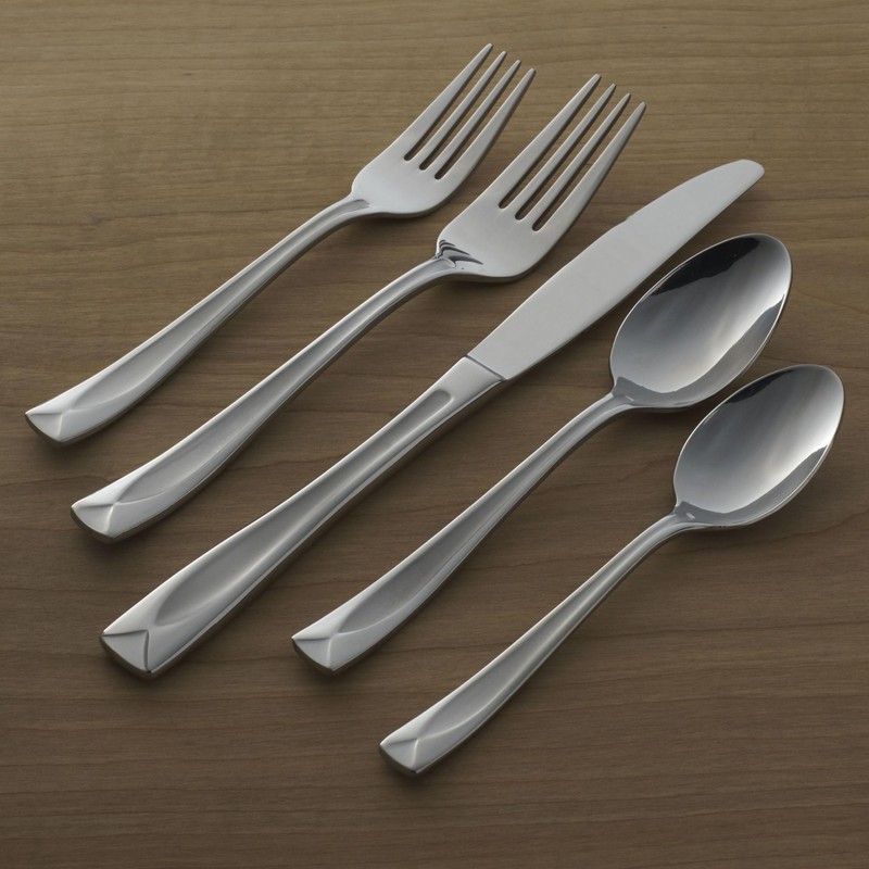 Oneida Satin Lincoln 45 Piece Everyday Flatware Set, Service for