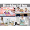 GDFYMI 2Pcs Silicone Makeup Brush Holders Green Purple Stand Makeup