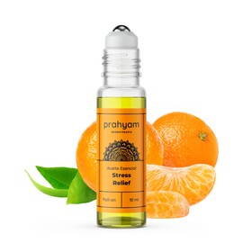 Aceite Esencial de Aromaterapia Stress para Estres, Migrana, Cabeza y Meditacion - Difusor de Aceites Esenciales para la Piel - Regalos para Mujer Cumpleaños - Roll On de 10 ml - PRAHYAM AYURTHECARY