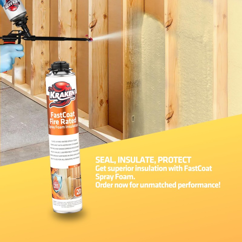 Kraken Bond Fastcoat Fire Rated Spray Foam Insulation Kit Closed