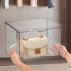 AVLA 3 Pack Plastic Handbag Storage Organizer for Closet, Clear