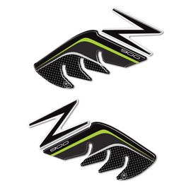labelbike - 3D Resin Tank Side Protectors Compatible with Kawasaki Z900 2 Piece Grey and Green Graphics