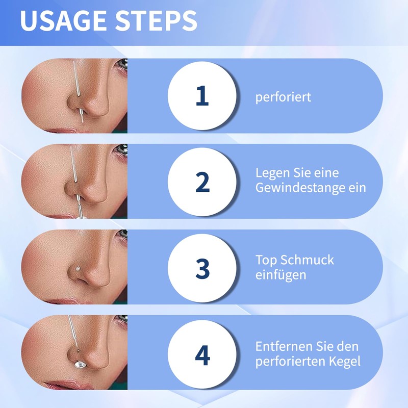 BCYSNR 5 Piece Piercing Insertion Aid Piercing Needle, Piercing Set,