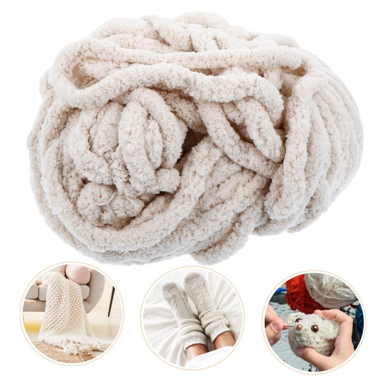 KONTONTY 1Pc Comfortable Coarse Wool Chenille Knitting Yarn Soft Blanket