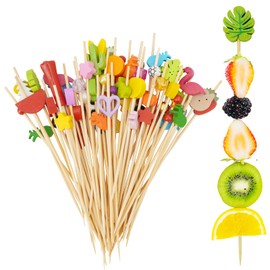 200 Pcs Bamboo Cocktail Sticks 12 CM Cocktail Toothpicks Fruit Food Bamboo Cocktail Sticks Skewers for Party Decoration