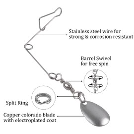 30pcs Fishing Spinnerbait Wire with Colorado Blade Lure Making Supplies Spinner Shaft Bass Fishing Lure Spinnerbait Making Replacement Accessories Barrel Swivels Fishing Lures Accessories