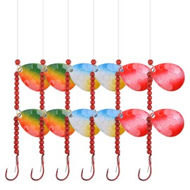 OROOTL Walleye Spinner Rigs Kit, 6pcs Walleye Fishing Bait Rigs with Colorado Blades Octopus Hooks