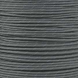 PARACORD PLANET Reflective Paracord Made of 100% Nylon with 7 Inner-Core Strands Available in 10, 25, 50, 100 Foot Lengths That is Made in The USA (Reflective Charcoal Gray, 100 Feet)