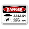 2 x 10cm Danger Sign Area 51 Vinyl Sticker Laptop